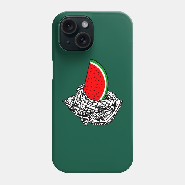 Free Palestine Watermelon Keffiyeh - No Eyes - Front Phone Case by SubversiveWare