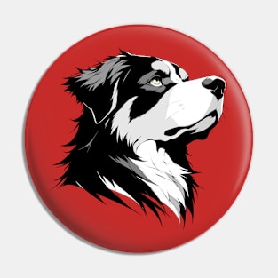 Stunning and Cool Estrela Mountain Dog Monochrome and Gold Portrait for Father's Day Pin