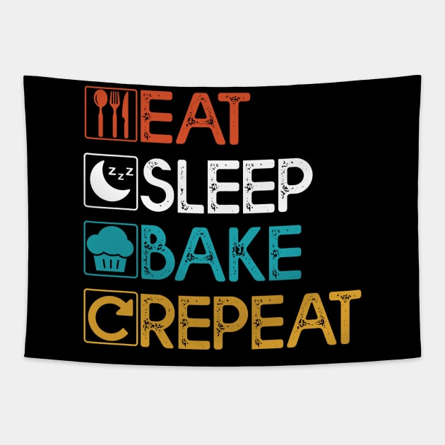 Eat Sleep Bake Repeat Gift Baking Lovers Gift Tapestry by mommyshirts