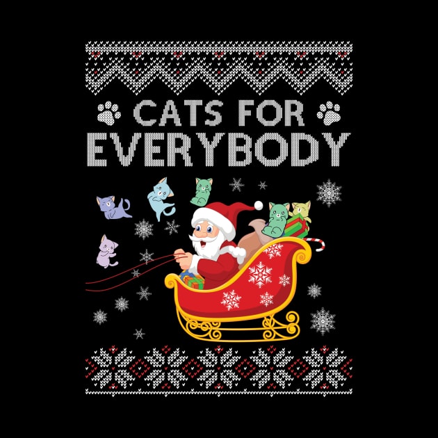 Cats For Everybody Ugly Christmas Funny Xmas Cute Cat Lover by solo4design