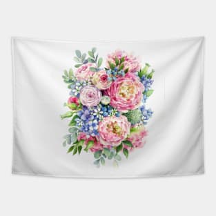 Bouquet of peonies with hydrangea Tapestry