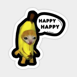 Happy Banana Cat Meme Magnet