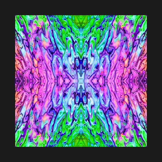 Mirrored Abstract in Blue Green Pink Orange by Klssaginaw