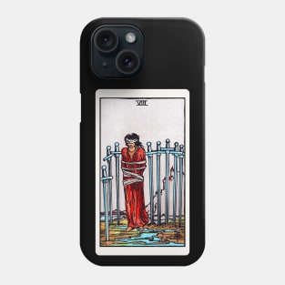 Card #57 - Eight Of Swords - Rider Waite Smith Tarot Phone Case