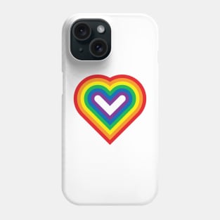 Rainbow Heart Shaped Striped Pattern Phone Case