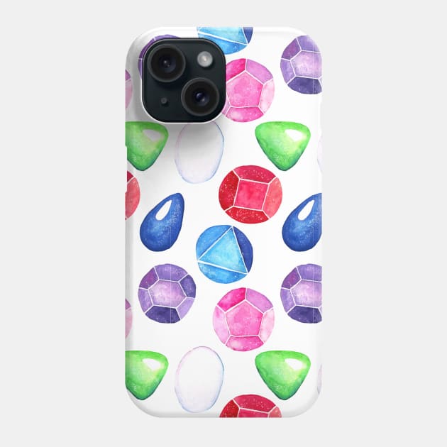 watercolors gemstones universe Phone Case by lezettern