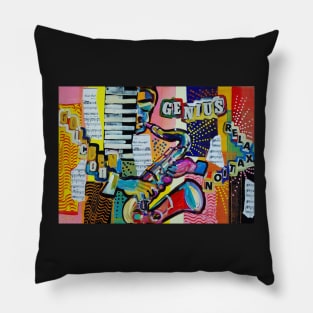 Expresstionist Cubist Saxophone Goldern Icon 902 Pillow