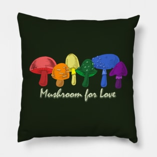 Mushroom for Love - Subtle Rainbow LGBTQ+ Pride Pillow