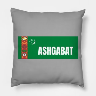 Ashgabat City in Turkmenistan Flag Pillow