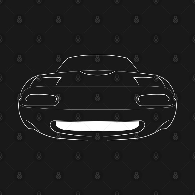 front/profile Mazda Miata MX-5 NA - stencil, white by mal_photography