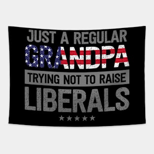 Regular Grandpa Raise Liberals USA Flag Father's Day Tapestry