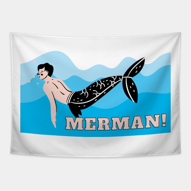 Zoolander Merman Tapestry by Popish Culture