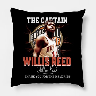 Willis Reed The Captain Basketball Legend Signature Vintage Retro 80s 90s Bootleg Rap Style Pillow