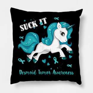 Desmoid Tumor Awareness Unicorn Pillow