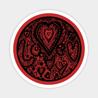 Valentine Circle of Hearts Aussie Tangle Transparent Magnet