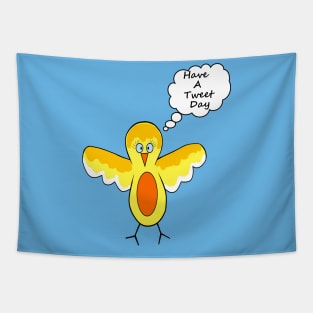 Funny Yellow Bird Quote Tapestry