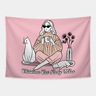 Childless Cat Lady Vibes Tapestry