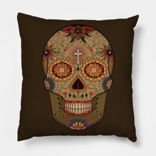 No Fear Sugar Skull Pillow