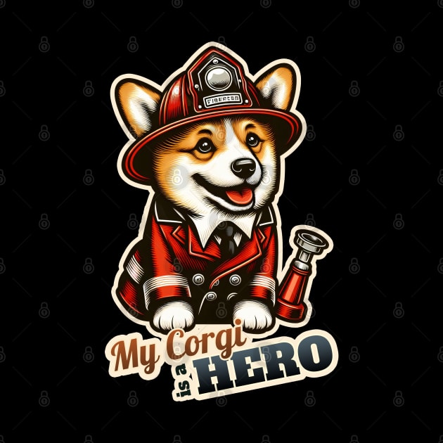 Corgi Fire fighter by k9-tee