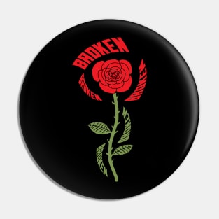 Broken Rose (Red) Pin