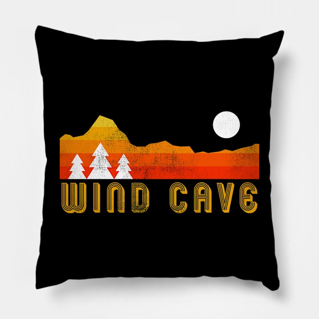 wind cave national park retro vintage Pillow by hardy 