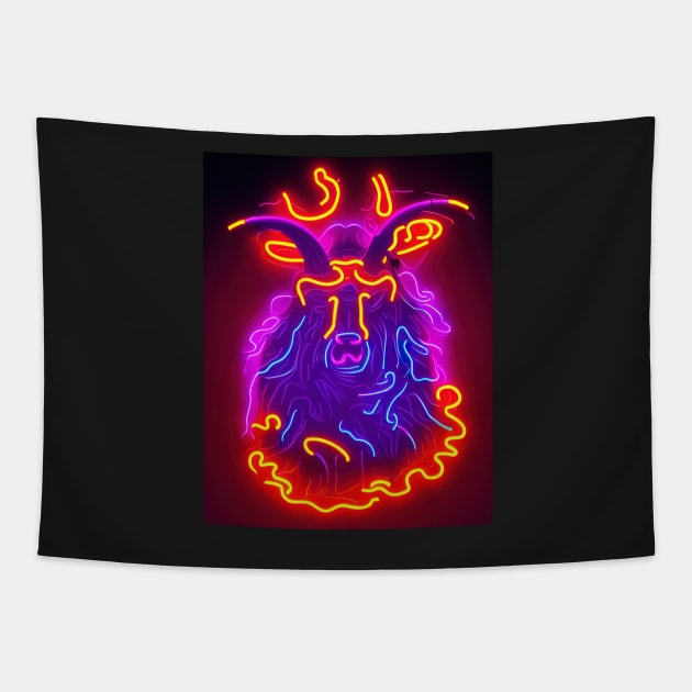 Belzebu Halloween neon Tapestry by ComicsFactory