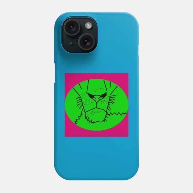 Minimal Green Lion Mouth Phone Case by ellenhenryart