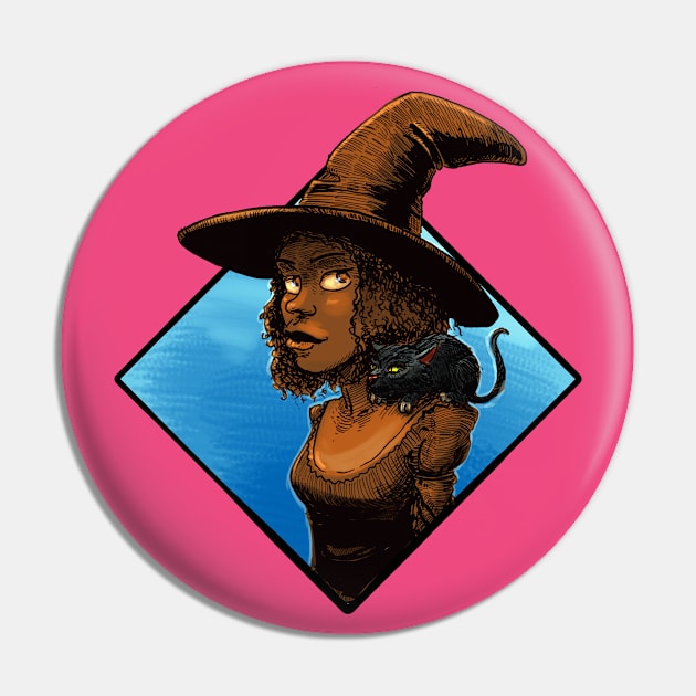 Halloween Witch and familiar Pin by Carlos CD