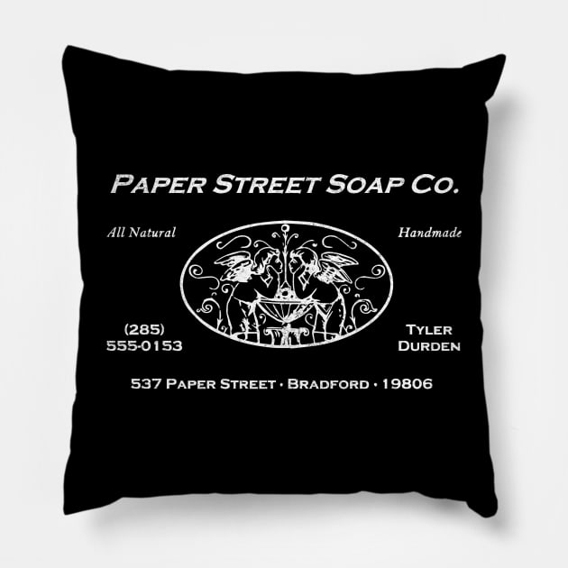 Paper Street Soap Co. - Fight Club vintage logo Pillow by BodinStreet
