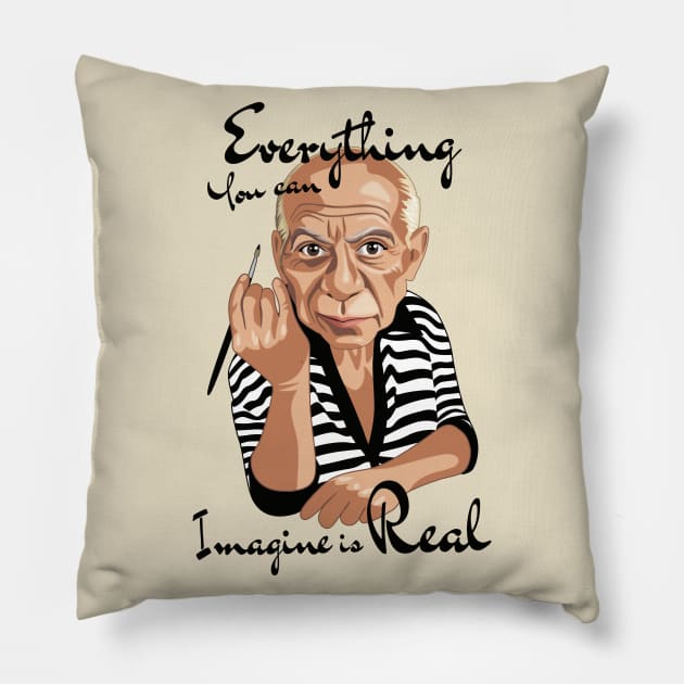 Imagine is Real Pillow by Tiro1Linea