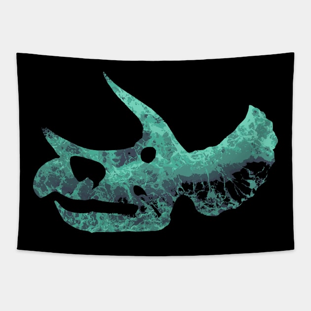 Triceratops Skull Tapestry by ClarkStreetPress