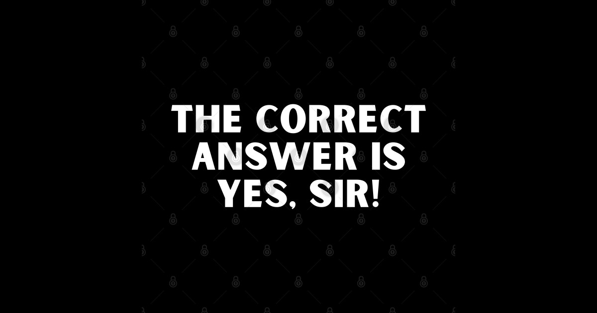 The Correct Answer Is Yes Sir The Correct Answer Is Yes Sir TShirt