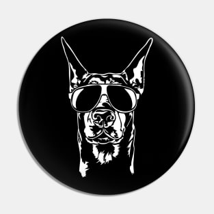 Funny Proud Doberman sunglasses cool dog Pin