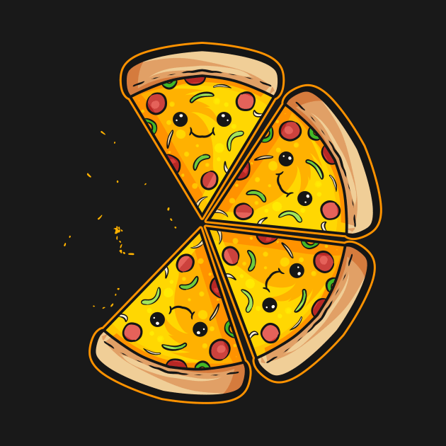 Happy Kawaii Slice I Love Pizza by SinBle