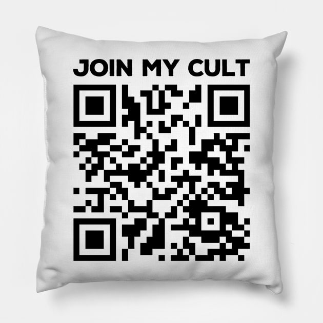 Rick Roll QR Code - Join My Cult Pillow by DankFutura