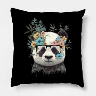 Panda and flowers Pillow