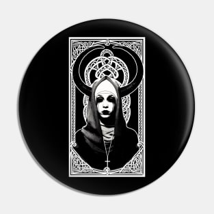 Occult Nun of the evil coven Horned Lilith priestess wiccan esoteric tee shirt Pin