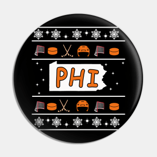 Philadelphia Hockey Ugly Sweater Pin