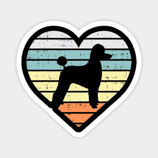 Poodle Silhouette Heart Sunset Retro Magnet