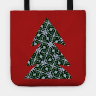 Silvery Christmassy Dot Art Pattern Tote