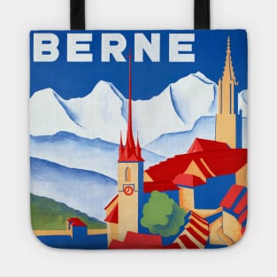 Vintage Travel Poster Switzerland Berne Tote