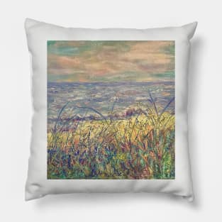 Sea view and sand dunes Pillow