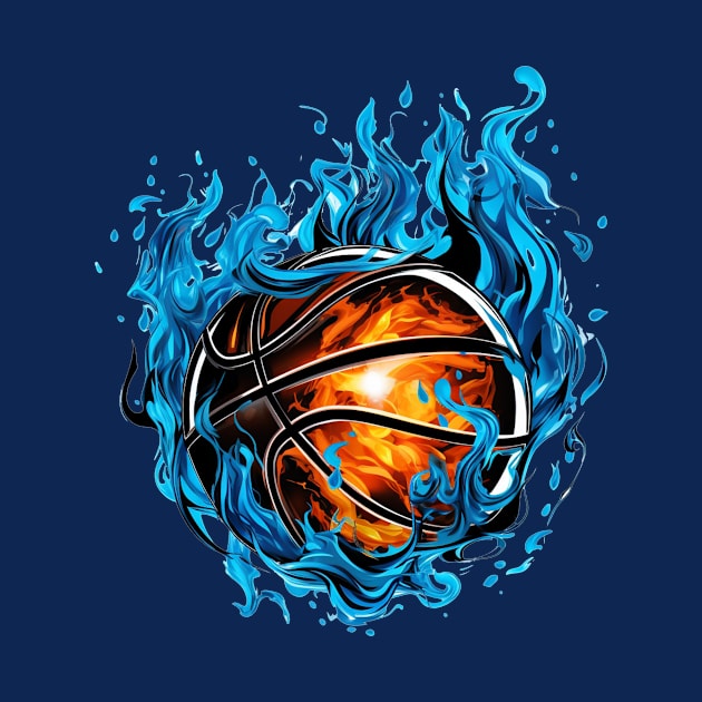 Abstract Burning Basketball Ball by mieeewoArt