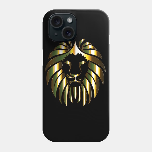 Golden Lion On Black Phone Case by designsbycreation