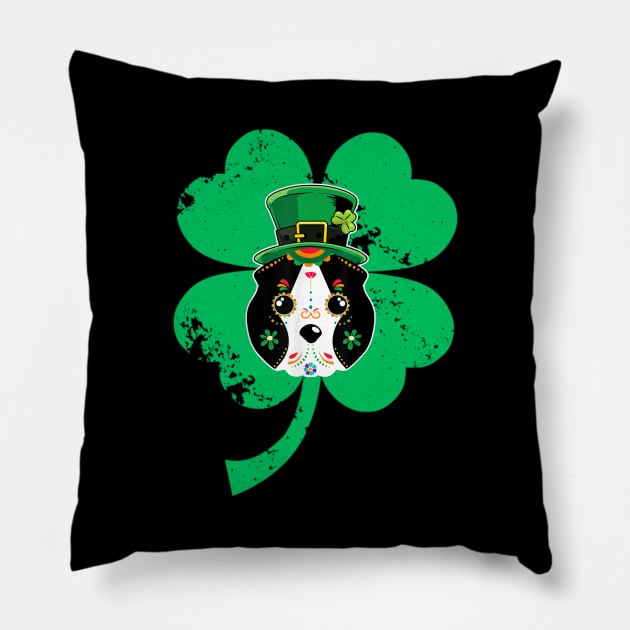 Funny Skull Dog Face St Patrick Day Chow Chow Pillow by cedricchungerxc