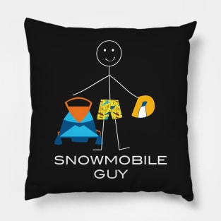 Funny Mens Snowmobile Guy Pillow