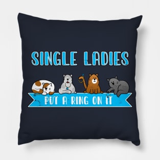 Single ladies put a ring on it. Funny Kitties. Pillow