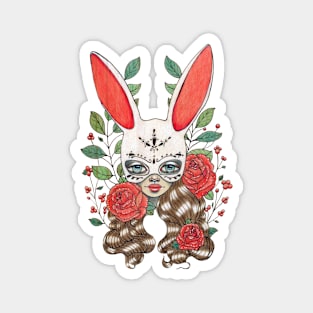 In my garden of rabbits and roses Magnet