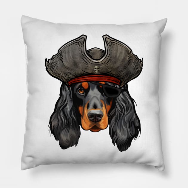 Funny Pirate Gordon Setter Dog Pillow by whyitsme