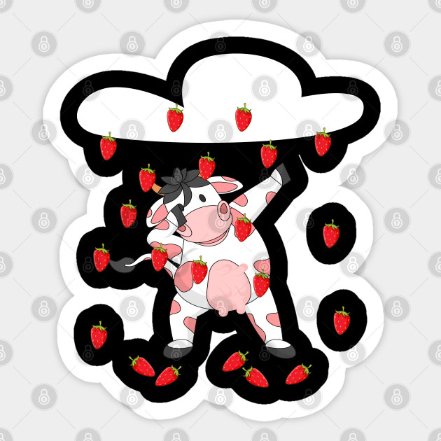 Cute Strawberry Cow Strawberry Cow Pet Sticker Teepublic
